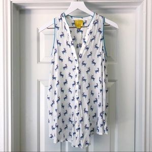 Anthropologie Maeve Rabbit / Bunny Button Up Tank